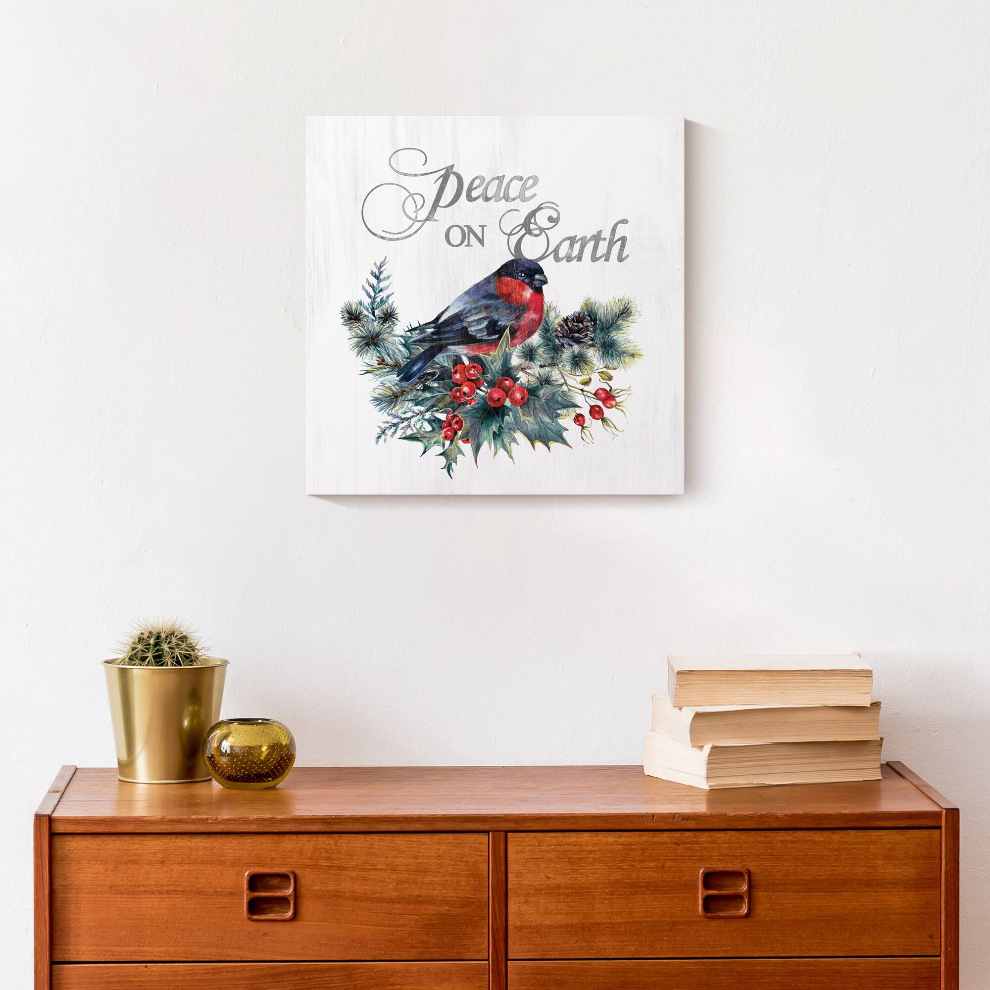 Peace On Earth Bird Canvas Wall Art